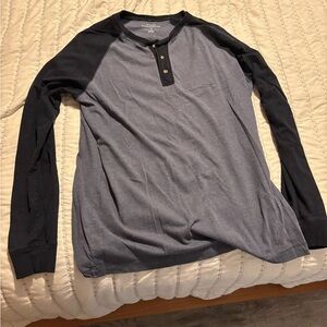 Saddlebred Black and Gray Long Sleeve Henley